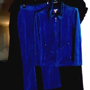 Women's velour dark blue/teal White Stag leisure suit